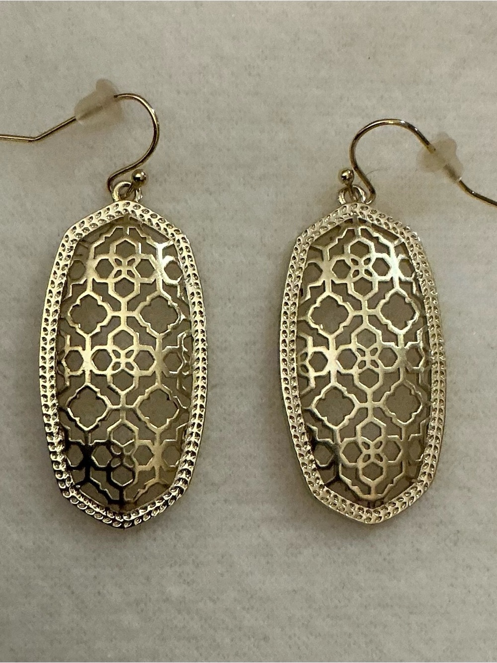 Kendra Scott Elle Gold Filigree Dangle Earrings  14k Gold Plated  1.75”
